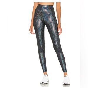 Beach Riot Hologram Shine Sparkle Shimmer Legging in Black Multi XS